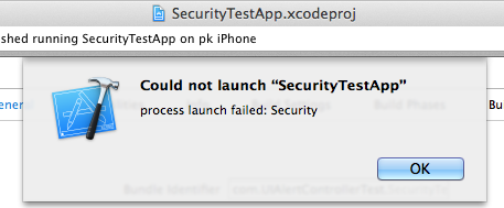 No se pudo iniciar el proceso "AppName" falló el inicio: Seguridad