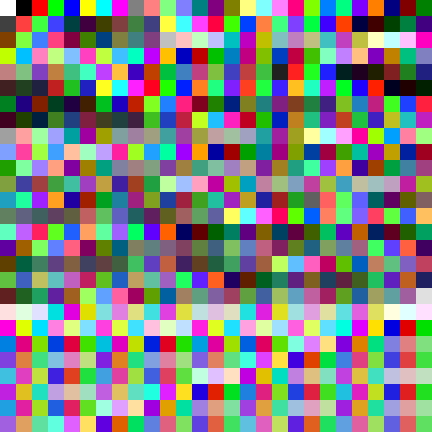 Cuadrícula de colores, 729 16x16