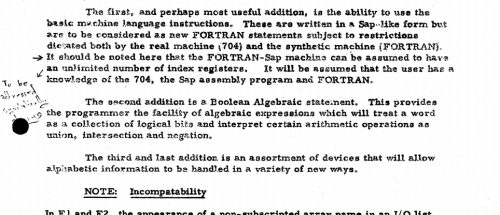 Extracto de I., Ziller, Adiciones a Fortran II, 1958